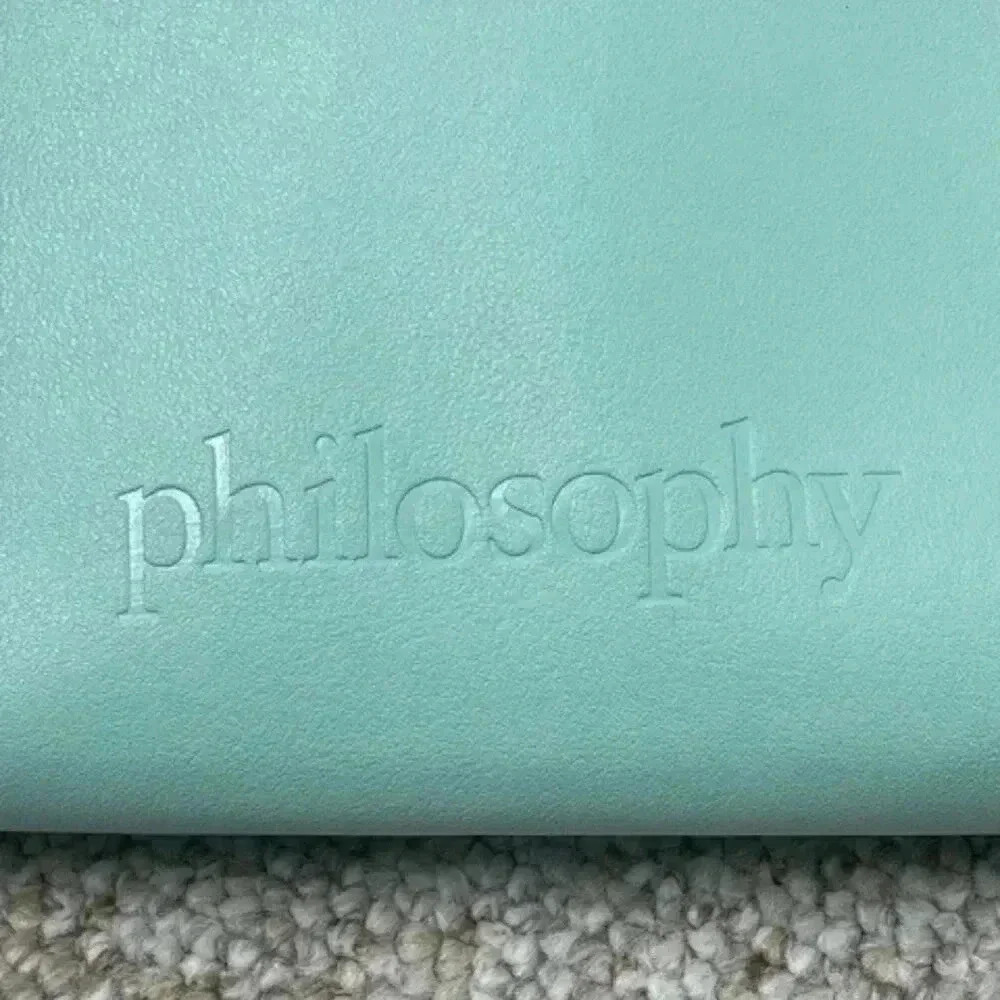 Philosophy Toiletry Cosmetic Makeup Bag Blue with Yellow Trim  9'X5.5‎ - Picture 5 of 5
